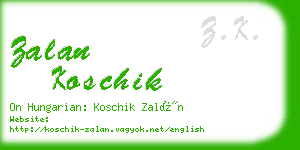 zalan koschik business card